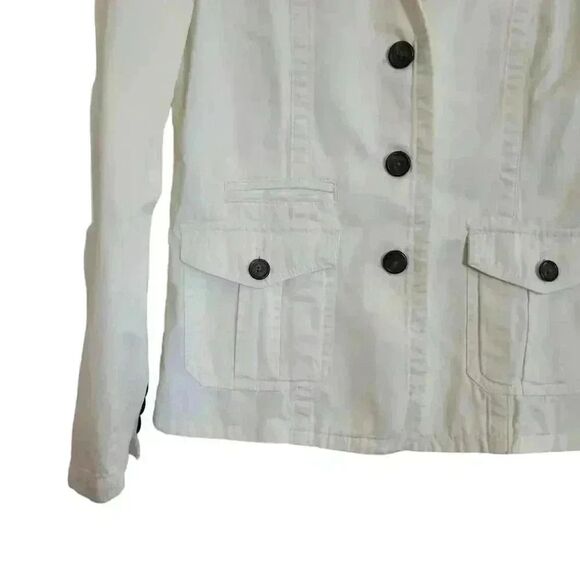 Eddie Bauer Women's Winter White Cotton Blazer Jacket NEW - Picture 6 of 11